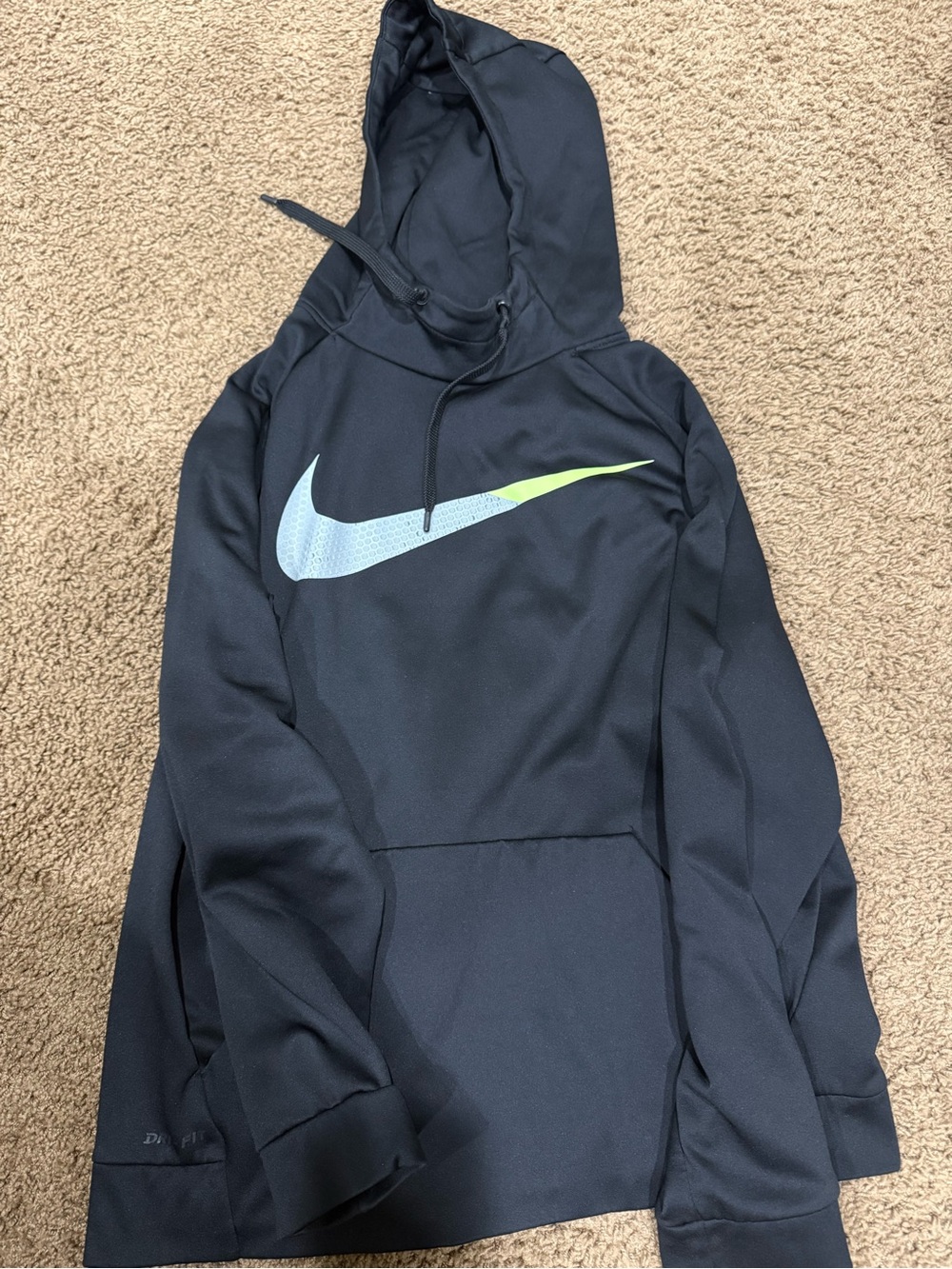 Nike Black Hoodie with Blue and Green Swoosh
